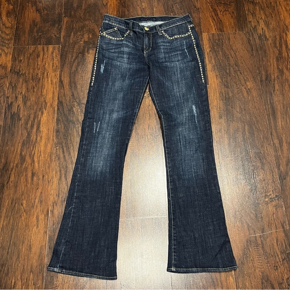 Rock & Republic Kasandra Boot Cut Flare Jeans & Gold Stud Details Vintage Y2k 8M